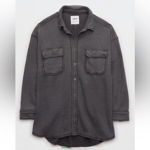 Aerie waffle lumber Jane button up shirt